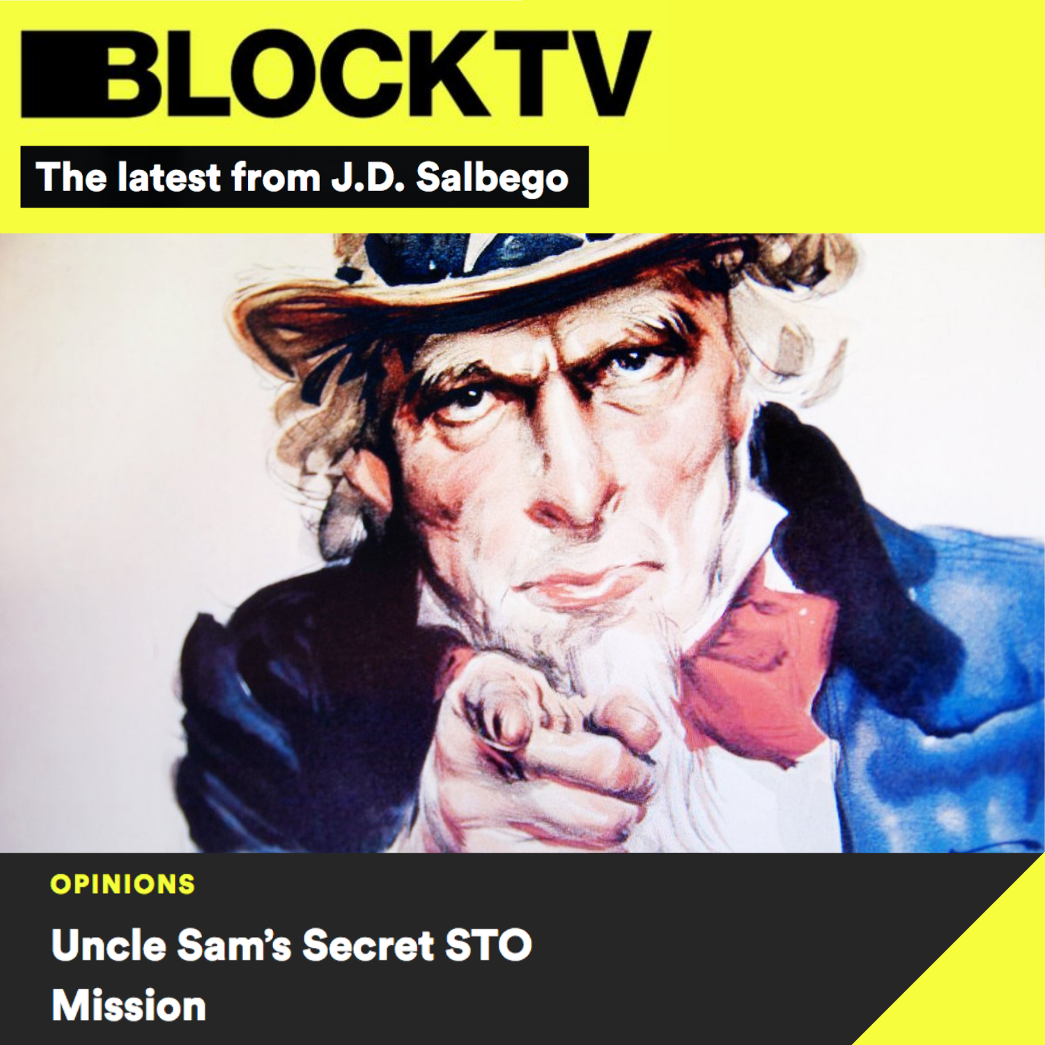 J.D. Salbego STO Article on BlockTV